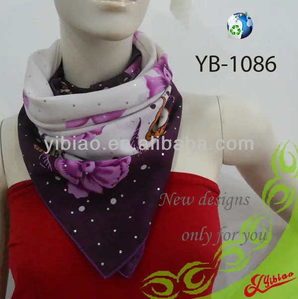 Printed High Fashion Customized Polyester Turkish scarves for promotion