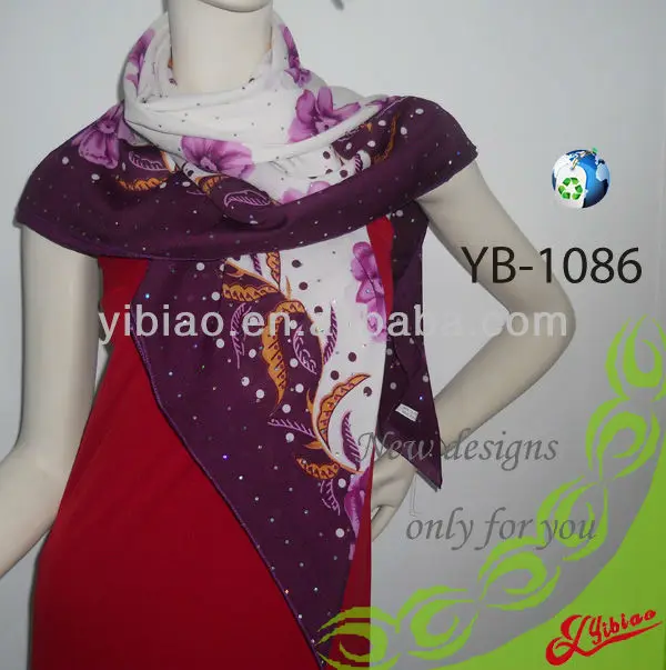 Printed High Fashion Customized Polyester Turkish scarves for promotion