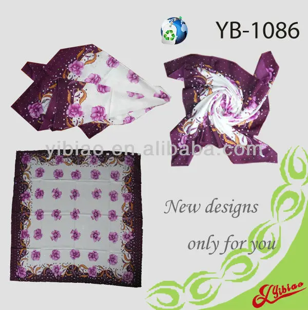 Printed High Fashion Customized Polyester Turkish scarves for promotion