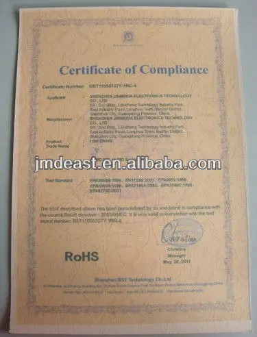 RoHS certificate