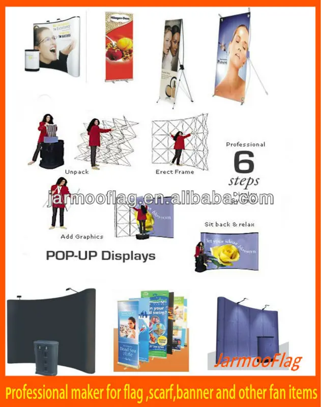 custom aluminum magnetic pop up display stand backdrop
