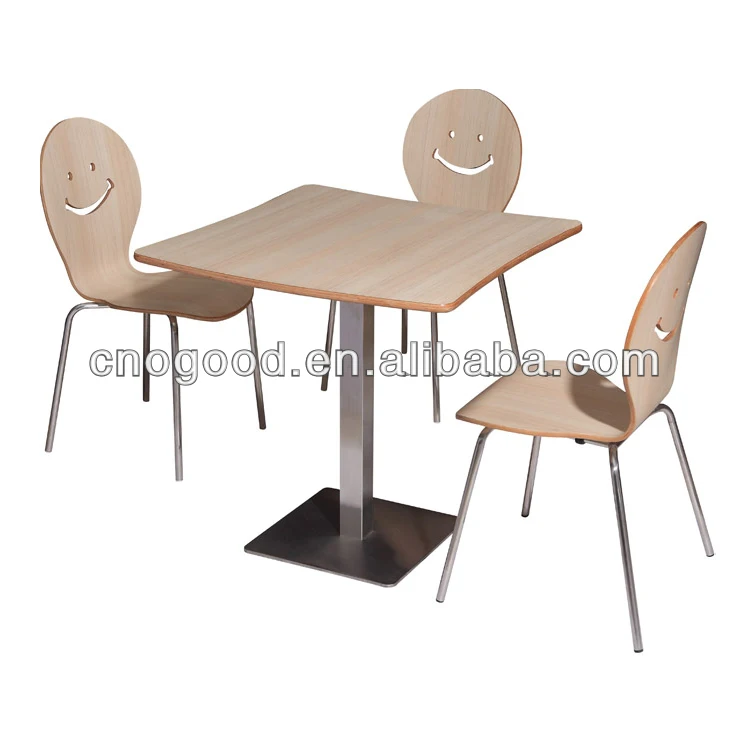 Cheap Restaurant Tables Chairs 12mm Thick Rubber Wooden Dining