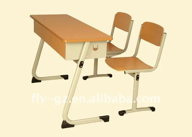 attached school desks and chair/unique double desk and chair