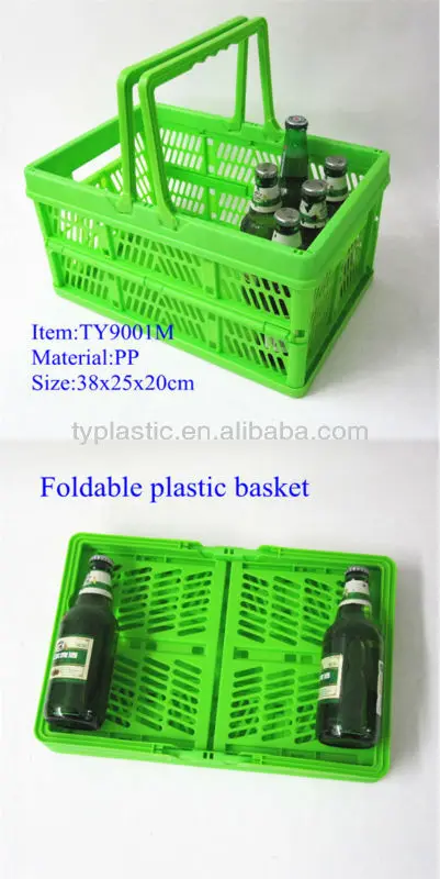 plastic basket folding beer basket picnic basket