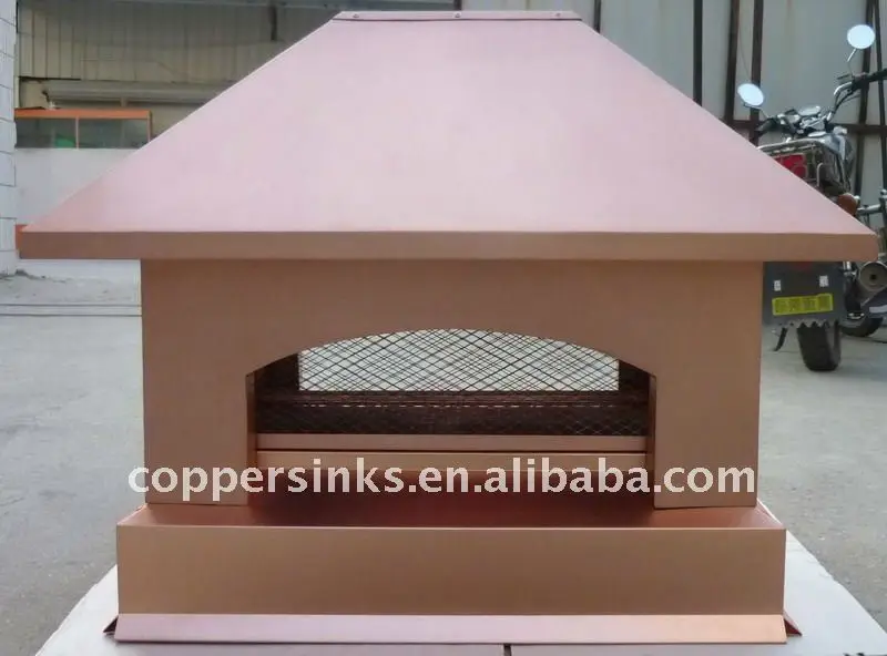 high quality copper <strong>chimney</strong> cap in kitchen / copper fireplace
