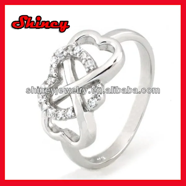 various color cz and plating Pure Sterling Silver CZ x Criss Cross Long Ring