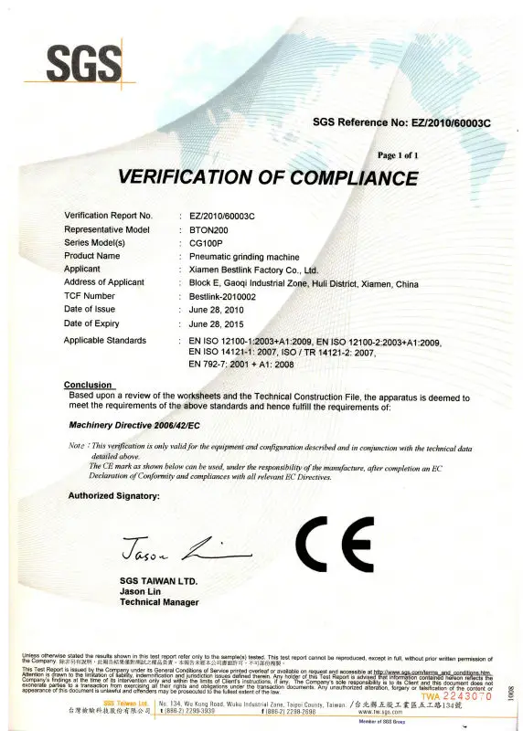 CE for grinding machine01
