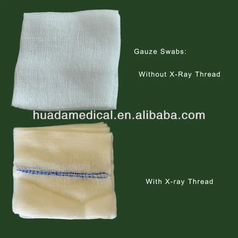 CE,FDA,ISO13485 Approved Medical X-ray Detectable Cotton Gauze Swab/Sponge