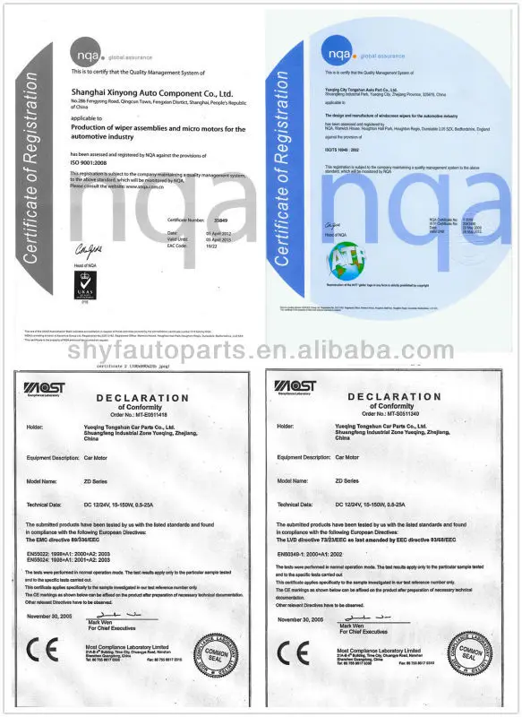 certificates of products