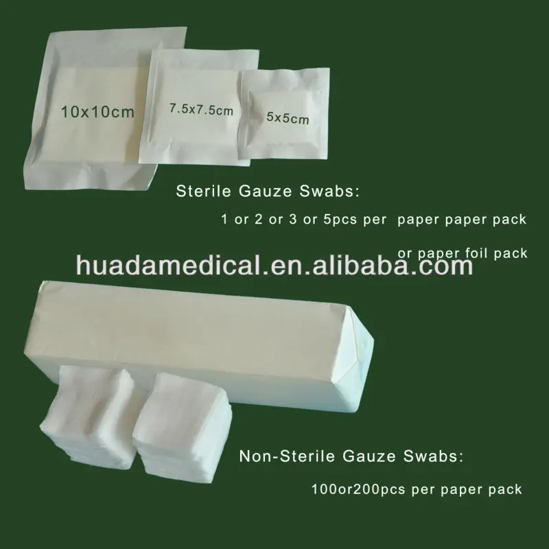 CE,FDA,ISO13485 Approved Medical X-ray Detectable Cotton Gauze Swab/Sponge