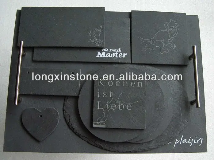natural slate stone tray sets