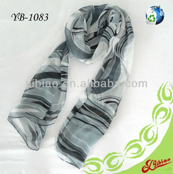 New Design Printing Long Fashion Chiffon Scarf For Summer