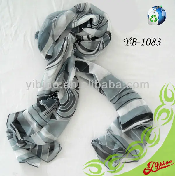 New Design Printing Long Fashion Chiffon Scarf For Summer