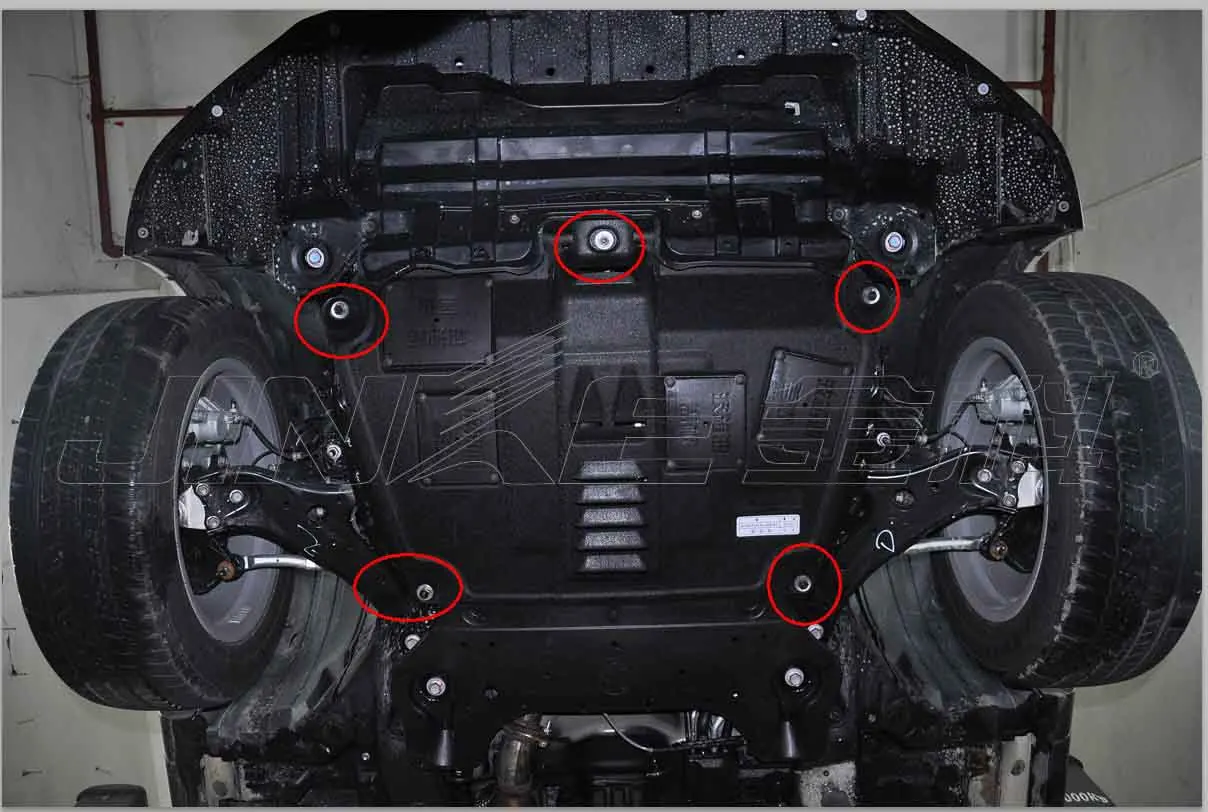 Spare parts car under engine cover of alloy steel plate