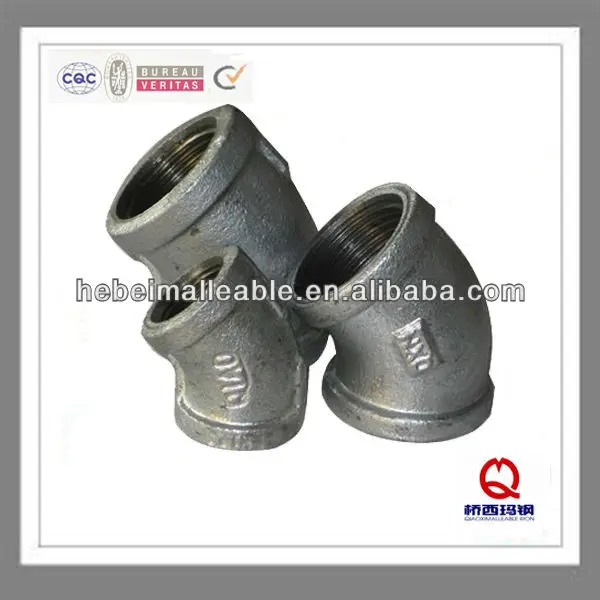 expansion joint banded malleable iron pipe fitttng elbow 45 degree