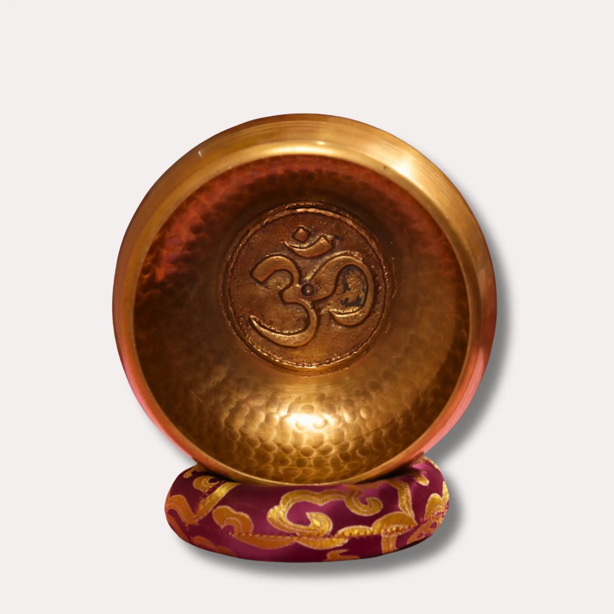 Hand Hammered Tibetan Singing Bowls With Om Mantra Carved For Yoga