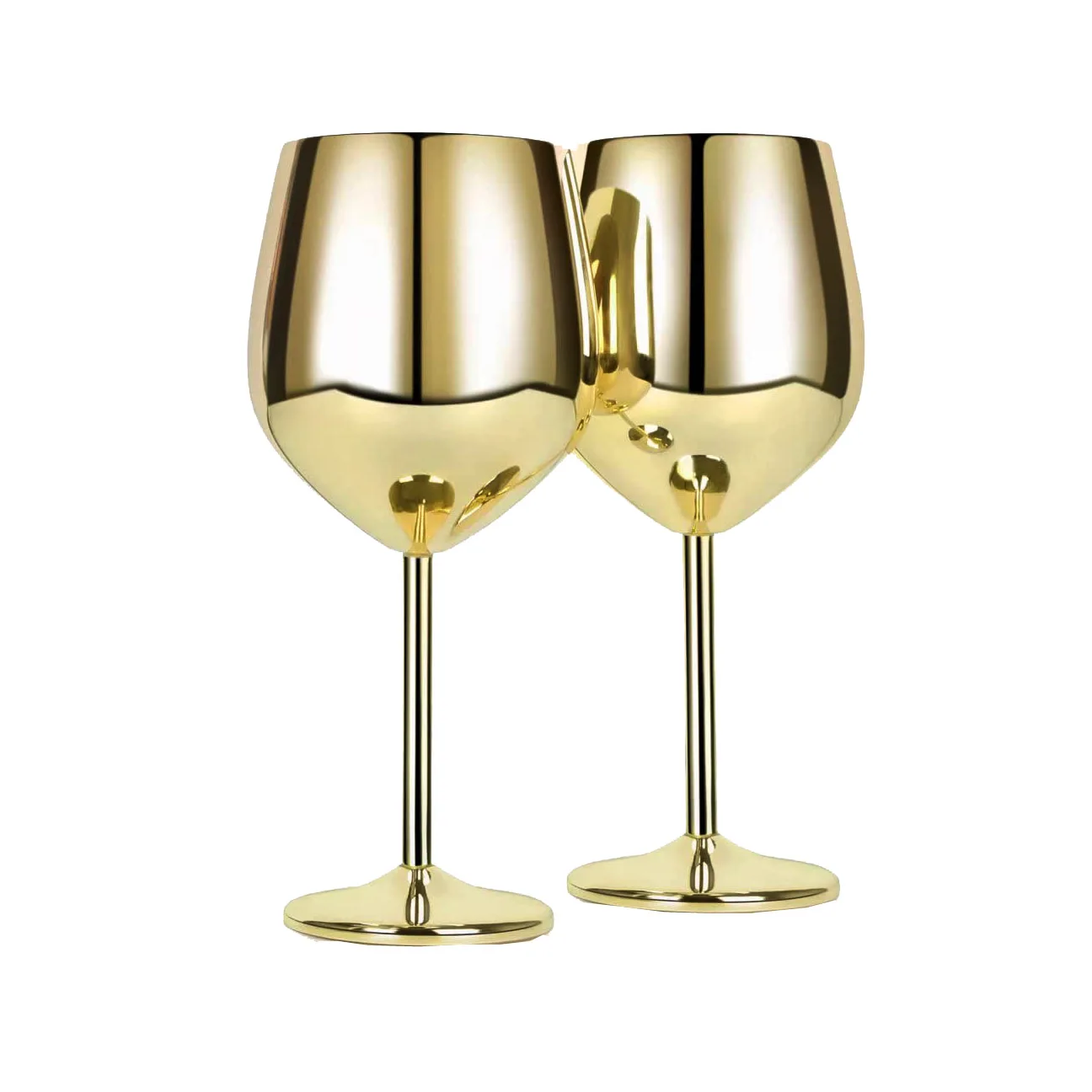 Luxury Stainless Steel Wine Goblet Cups Antique Design Metal Gold Color