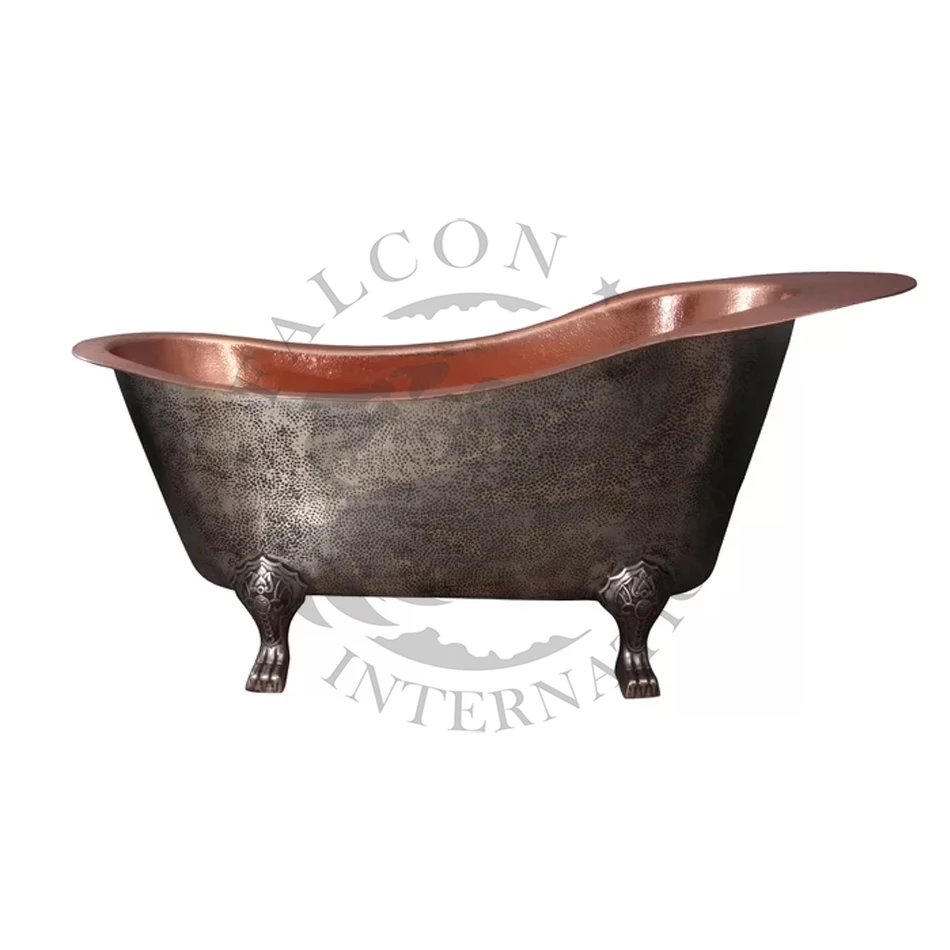 Hand Hammered Shiatsu Ofuro Japanese Style Tub Solid Antique Copper