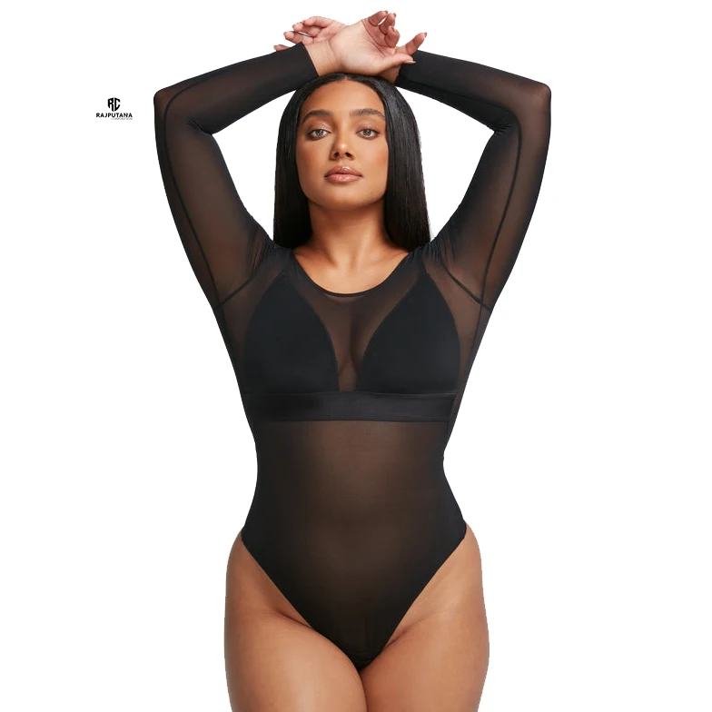 Jumpsuit Sheer Mesh Transparent Bodysuit Sexy Light Weight Long