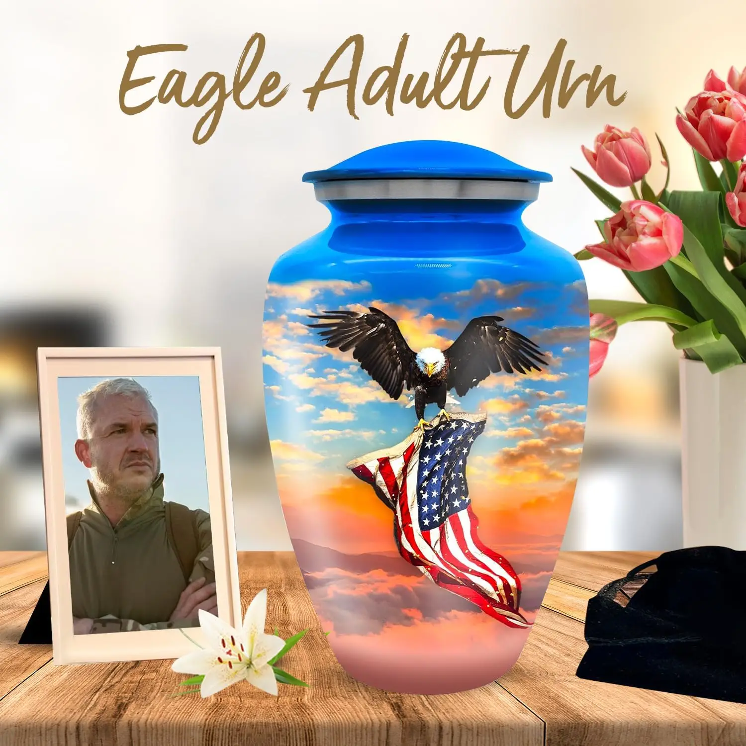 Blue Eagle Urns For Human Ashes Blue With Eagle Honor Your Loved