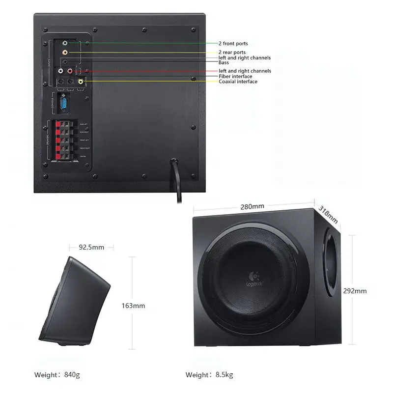 Logitech Z906 5 1 Surround Sound Speakers System Home Theater Subwoofer