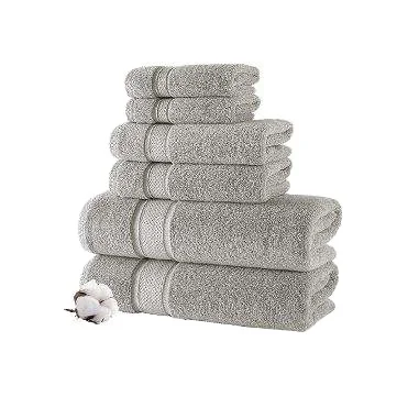 Standard Cotton Bath Towels Set Of 6 Soft Absorbent Breathable Quick