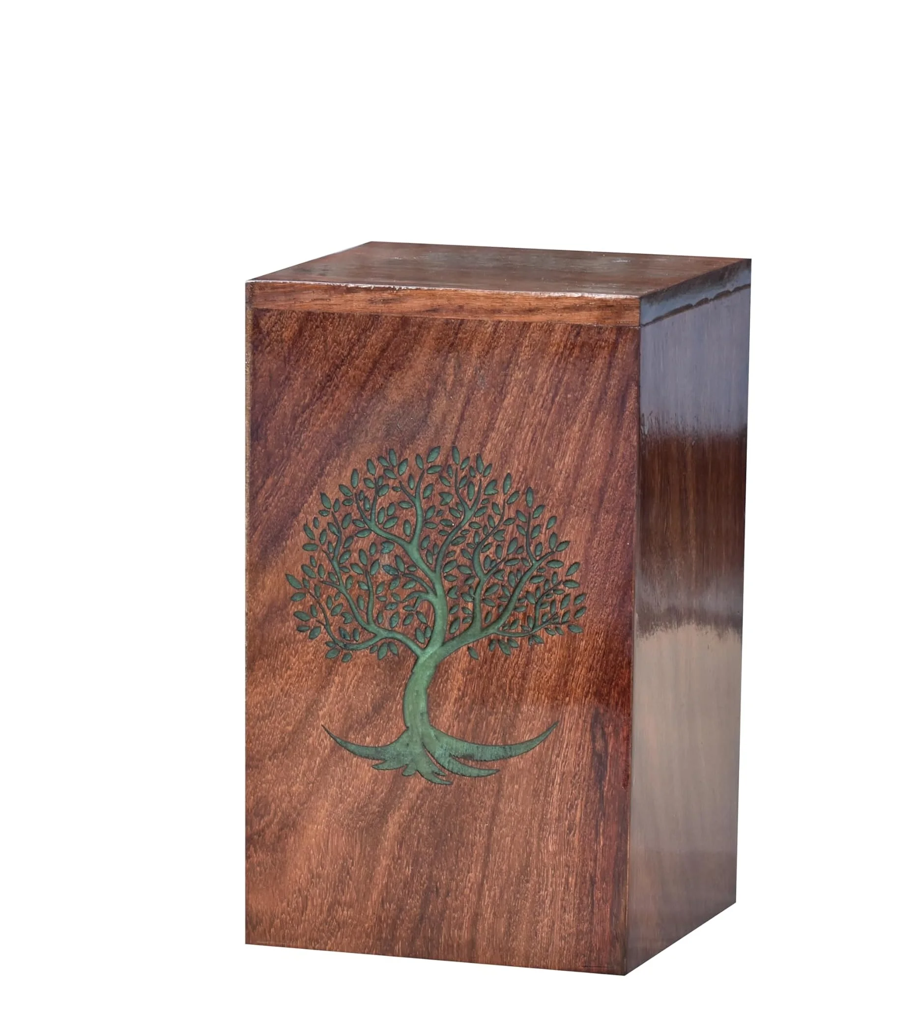 Resin Green Tree Of Life Urns Box Wooden Adults For Ashes Memorial