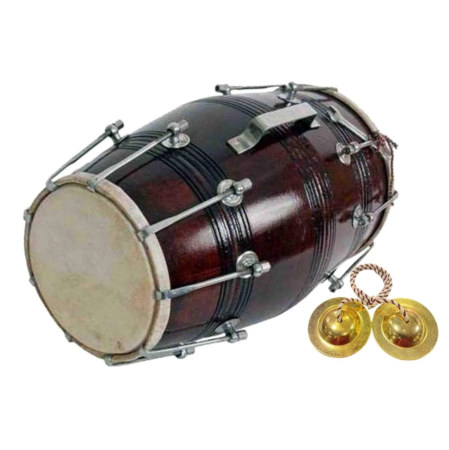 Handcrafted Wooden Dholki Drums Sheep Skin Indian Wholesale Musical