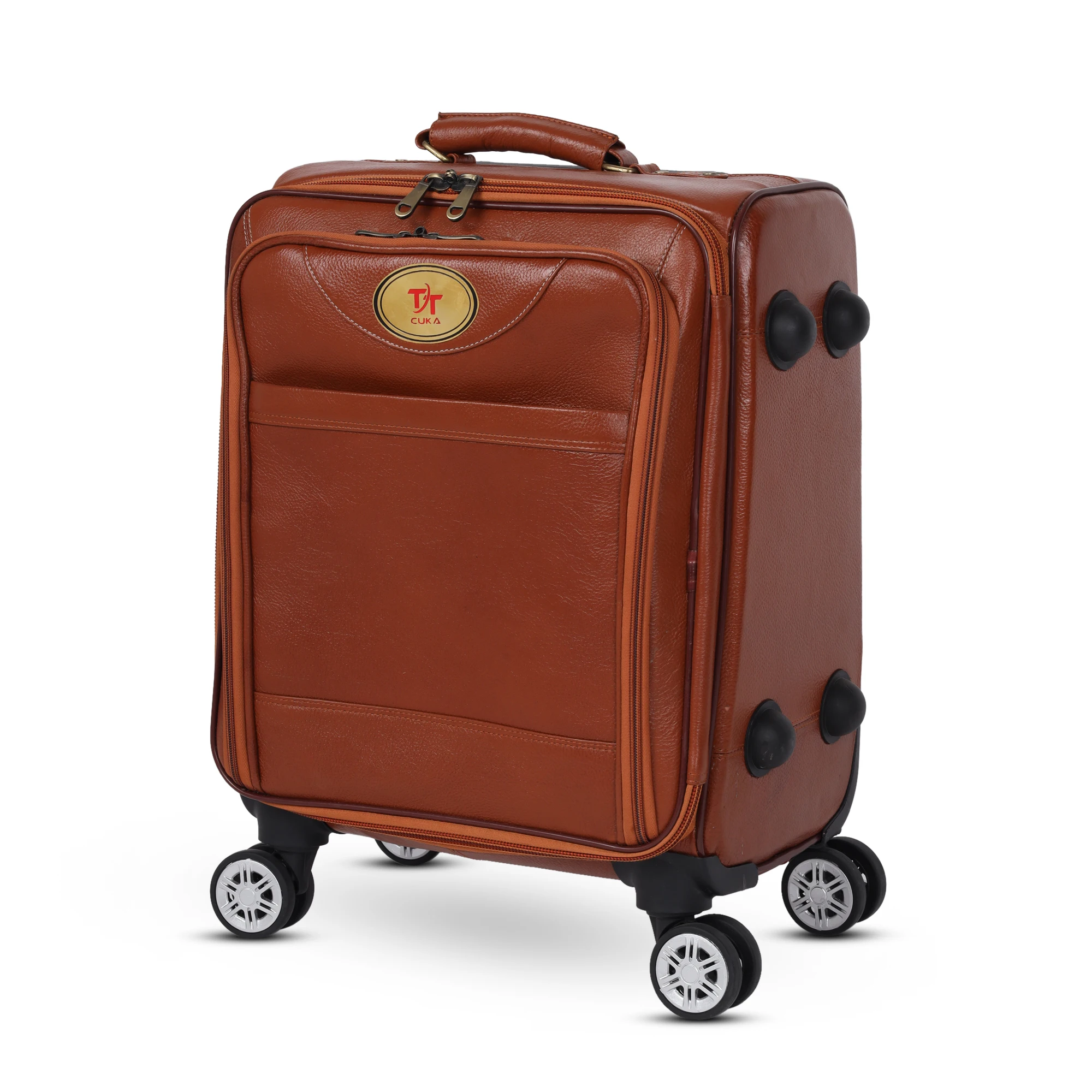 Premium 100 Genuine Leather Trolley Travel Luggage Suitcases Bags