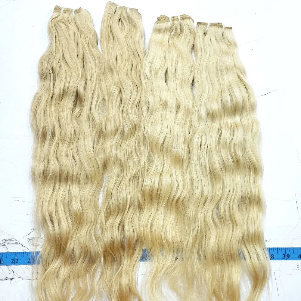 Raw Bleaching Hair Blonde Hair Weft Bundle Matching Closures