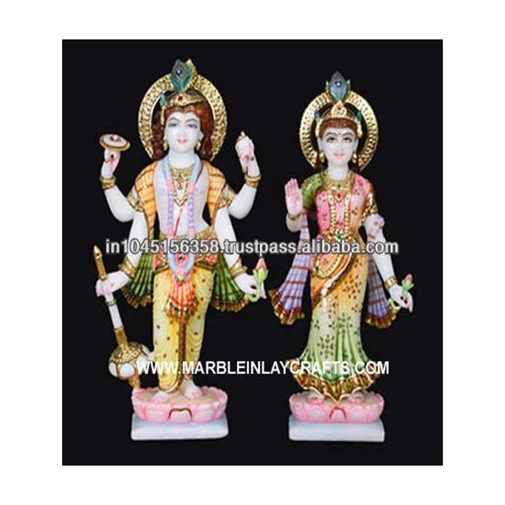 White Makrana Marble Laxminarayan Murti Beautiful And Attractive