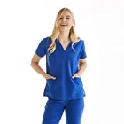 women new style hospital doctor uniform surgical scrubs suit top