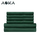AOKA USA 6 Piece King Plain Polyester Satin Bedding Set Breathable and Soft Sheet Sets 1800 Thread Count Bed Sheet Set