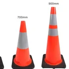 900mm height Solid Orange Flexible Reflective PVC Traffic Cone with black base for Safety