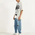 New men's custom short sleeve pullover graphic printing sport hoodie with drawstring