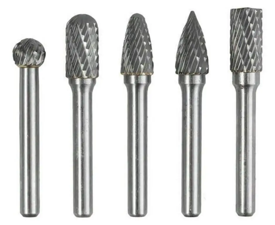 Tungsten Carbide Rotary Burr Set Grinder Bit 1/4-Inch Shank Cutting Burs for Metal Polishing
