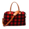 Wholesale Plaid Weekender Duffle Bag Flannelette Buffalo Travel Bags Red Check Overnight Luggage Totes DOM-1081065