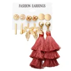 Gincom Jewelry Long Gold Fringe Wholesale Cotton Rattan Earrings Dangle Earrings For Women Tassel