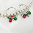 Hoop Earrings 2020 Christmas Hoop Earrings Christmas Gift Christmas Bells Earrings