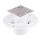 Square Design Tile-In Floor Shower Drain PVC Drain Base Fit 2 Inch or 3 Inch Pipe
