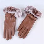 Brown napkin gloves production factory beautiful sexy ladies stage show fur rabbit hair gloves