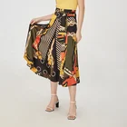 Wholesale Women Long Casual Ethnic Asymmetrical Colorful Printed Maxi Skirt Ladies Wrap Boho Skirts with Belt