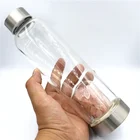 Wholesale natural gemstone rose quartz tumbled stones crystal water bottle elixir for healing infused energy