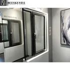 Customized Durable Heat-insulating Black Spraying Double Glazed Casement Aluminium Windows For Sale