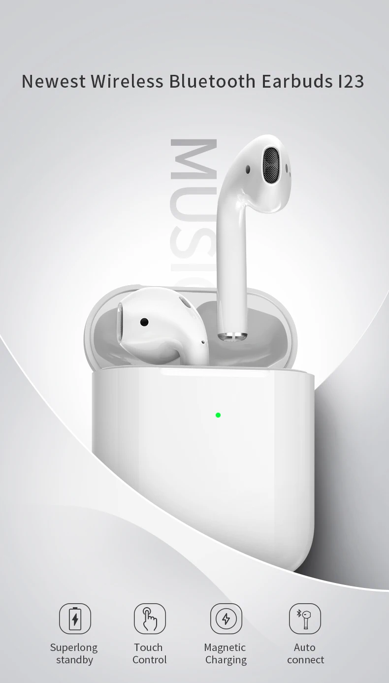 5.0 wireless earpod i23 tws boat earphone 1:1 super quality 2nd generation bluetooth earbuds wireless charging i23 tws - ANKUX.COM
