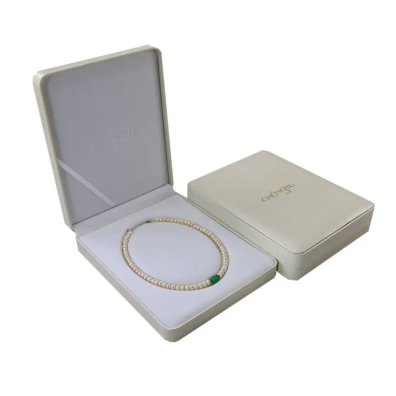 paper plastic hinged pearl necklace packaging jewelry box with