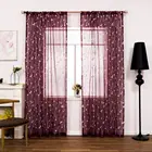 Modern Light Luxury Burgundy Red Leaf Embroidery Cheer Curtain for Cafe,Home