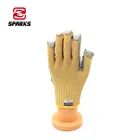 Yellow cut resistant puncture aramid knitting cow leather palm anti cutting knife safety gloves