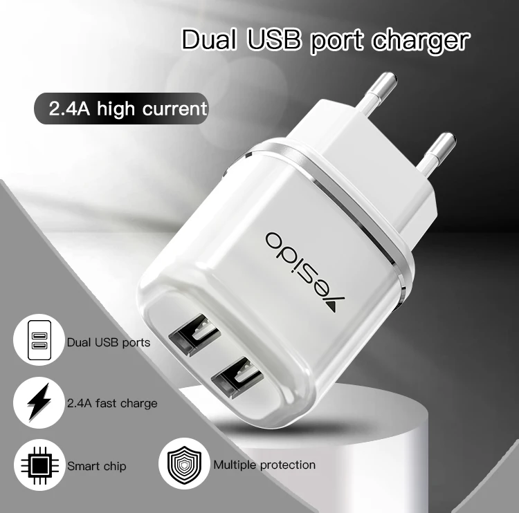 Newest Universal 2 Ports Wall Travel Charger Portable Mobile Phones Dual Usb Charger