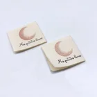 Sew On Design Custom Clothing Brand Name Screen Dot printing 100% Cotton Canvas Main Labels for Dress
